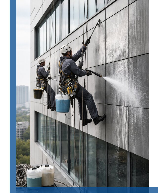 Профессиональная мойка вентилируемых фасадов в Верхней Пышме