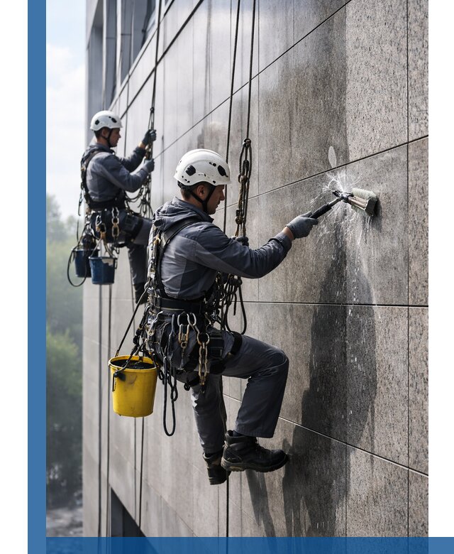 Профессиональная мойка фасада из керамогранита в Верхней Пышме