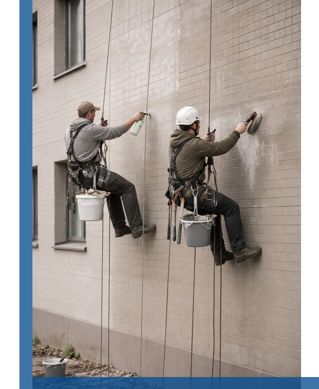 Удаление высолов с фасада зданий в Верхней Пышме без повреждений и следов