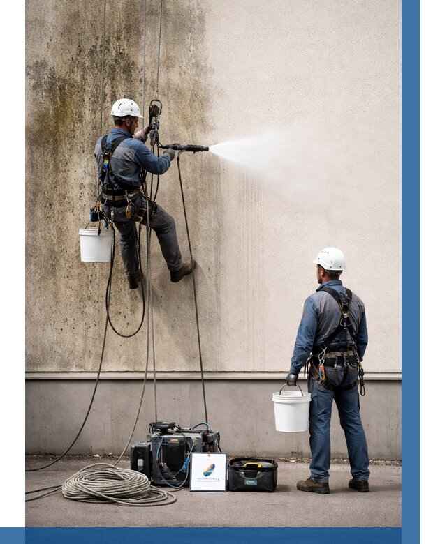 Очистка фасада от плесени в Верхней Пышме от 308 р. | ВЫСОТНИК-Врх