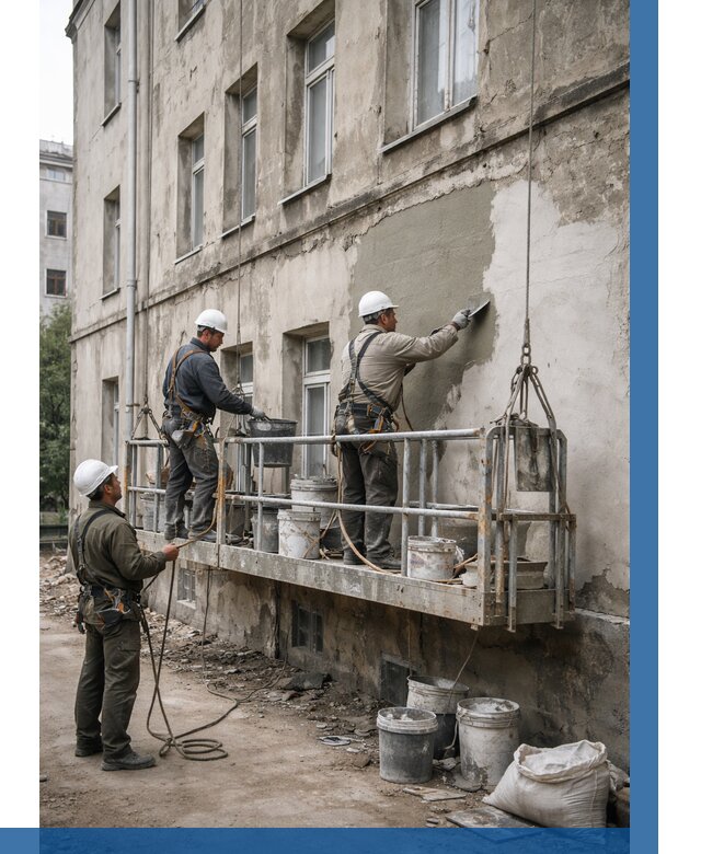 Капитальный ремонт фасада в Верхней Пышме от 4309 р. | ВЫСОТНИК-Врх