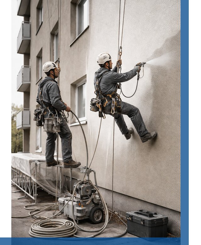 Безвоздушная покраска фасада в Верхней Пышме от 226 р/м² | ВЫСОТНИК-Врх