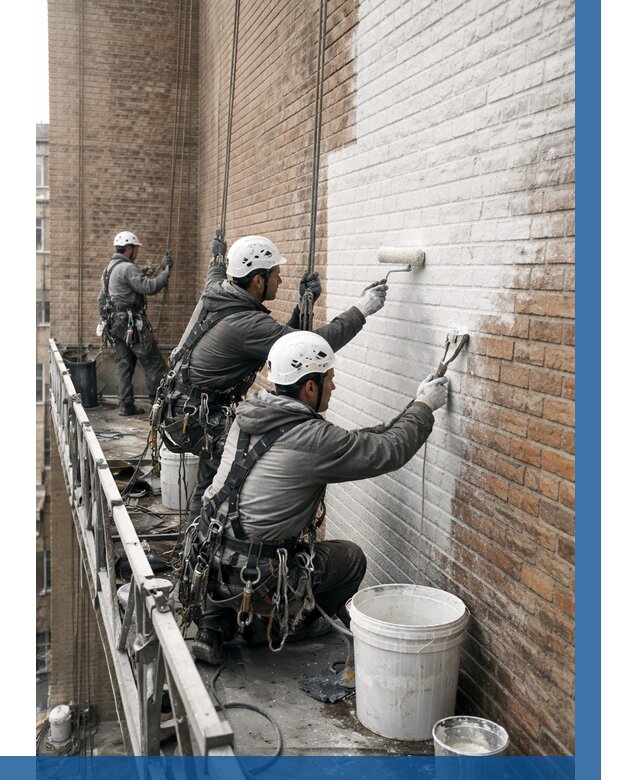 Покраска кирпичного фасада в Верхней Пышме от 359 р. | ВЫСОТНИК-Врх