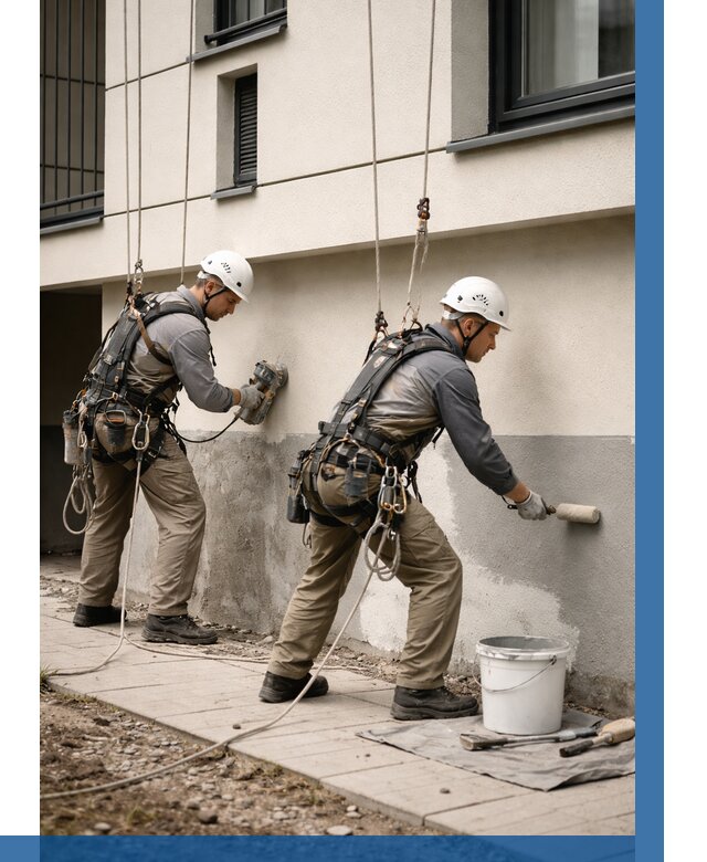 Окраска цоколя здания в Верхней Пышме от 462 р. под ключ | ВЫСОТНИК-Врх