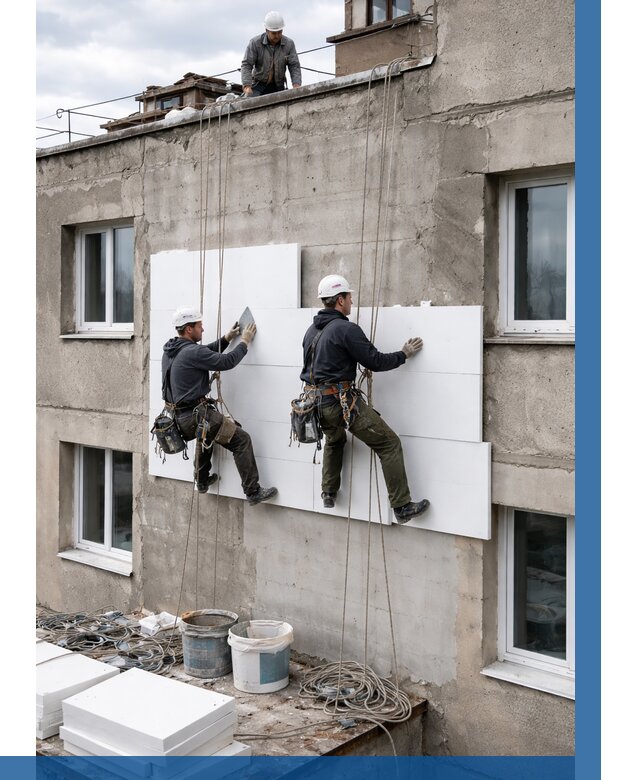 Утепление фасада пенополистиролом в Верхней Пышме от 1847 р. | ВЫСОТНИК-Врх