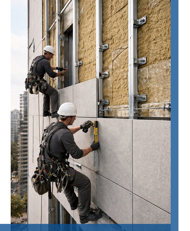 Монтаж вентилируемого фасада в Верхней Пышме от 3591 р. | ВЫСОТНИК-Врх