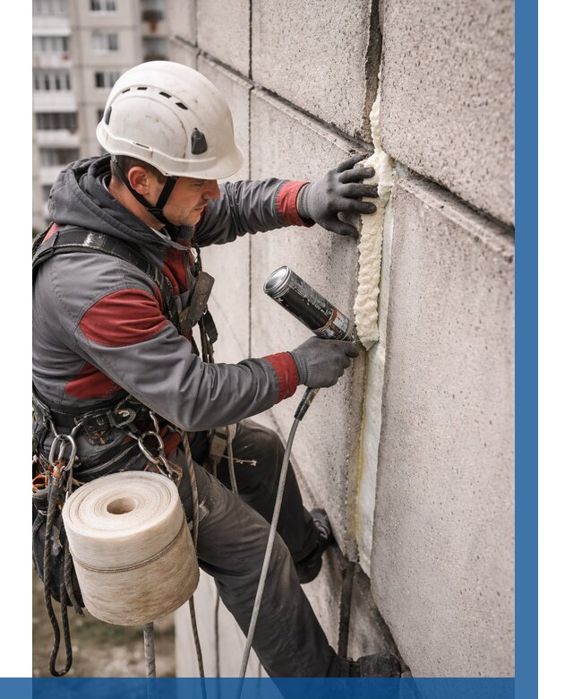 Утепление межпанельных швов в Верхней Пышме от 718 р. | ВЫСОТНИК-Врх