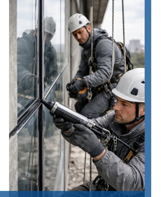 Герметизация витражных швов в Верхней Пышме от 667 р. | ВЫСОТНИК-Врх