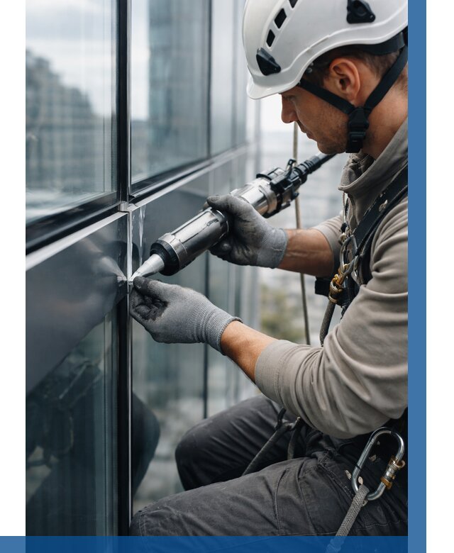 Герметизация стыков витража в Верхней Пышме от 1231 р. | ВЫСОТНИК-Врх