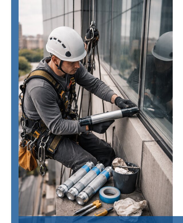 Герметизация стыков витража в Верхней Пышме для герметичных фасадов