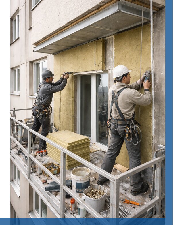 Утепление балкона снаружи в Верхней Пышме от 1642 р. под ключ ВЫСОТНИК-Врх