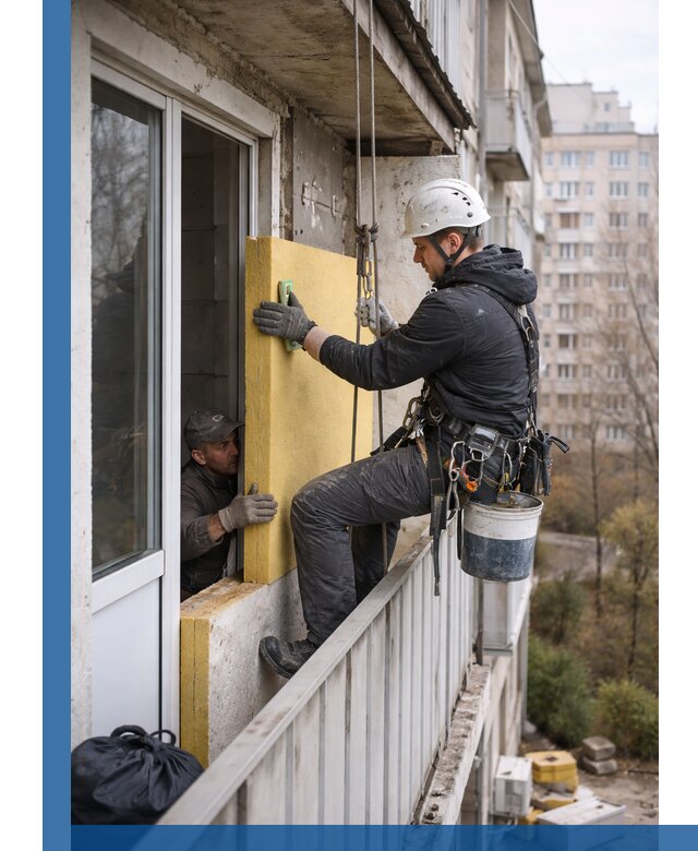 Профессиональное утепление балкона снаружи в Верхней Пышме под ключ