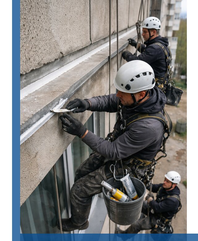 Герметизация примыкания балкона в Верхней Пышме под ключ с гарантией