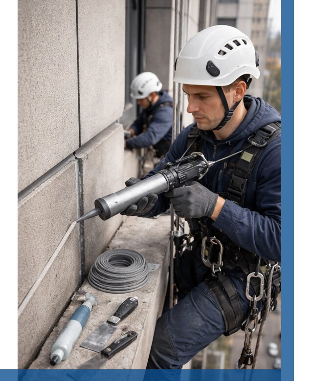 Герметизация деформационных швов фасада в Верхней Пышме от 718 | ВЫСОТНИК-Врх