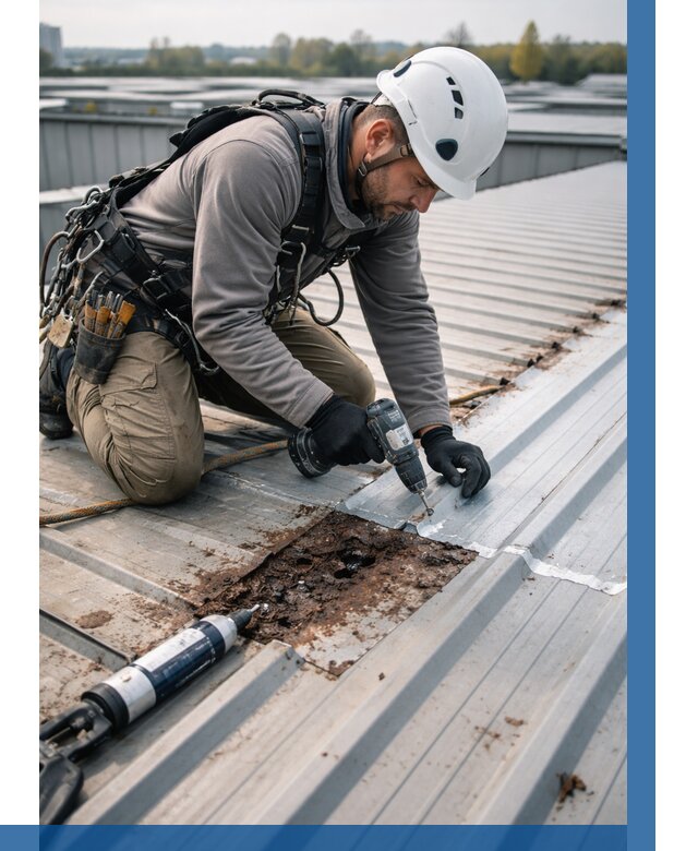 Ремонт профнастила на кровле в Верхней Пышме от 718 р. | ВЫСОТНИК-Врх