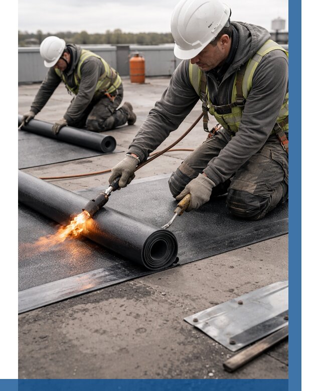 Монтаж наплавляемой кровли в Верхней Пышме от 872 р. — ВЫСОТНИК-Врх