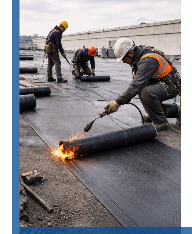 Монтаж наплавляемой кровли в Верхней Пышме профессионально