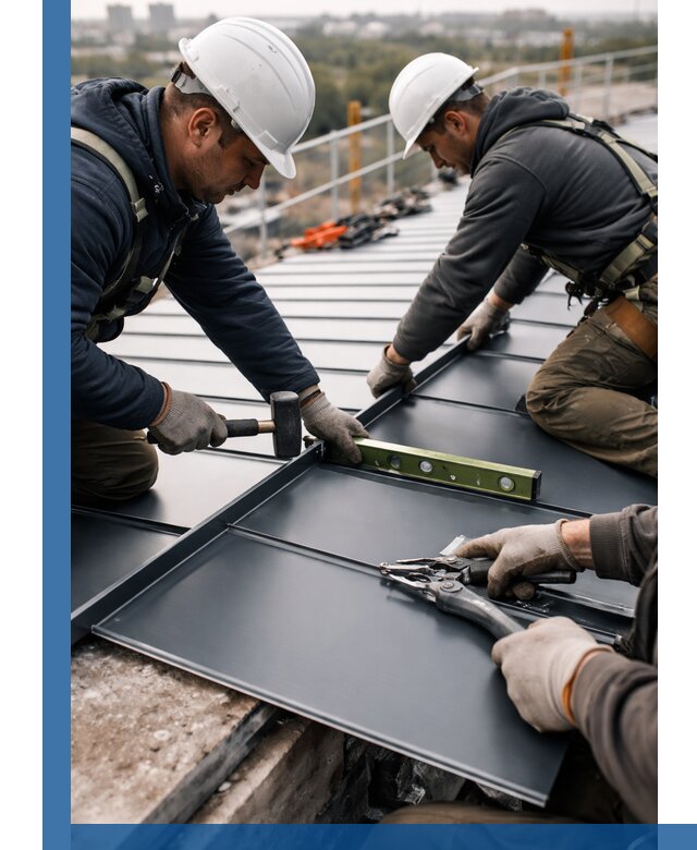 Монтаж фальцевой кровли в Верхней Пышме для промышленных зданий