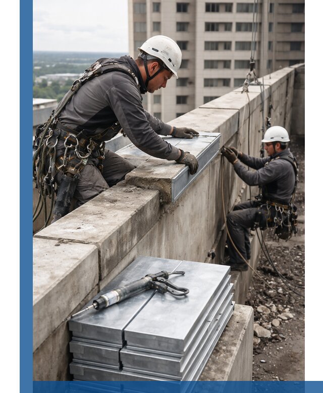 Замена парапетных крышек и установка новых в Верхней Пышме