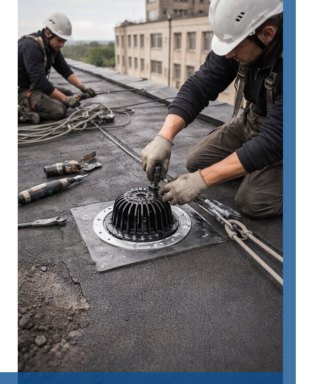 Установка водосточных воронок в Верхней Пышме цена от 3591 р. | ВЫСОТНИК-Врх