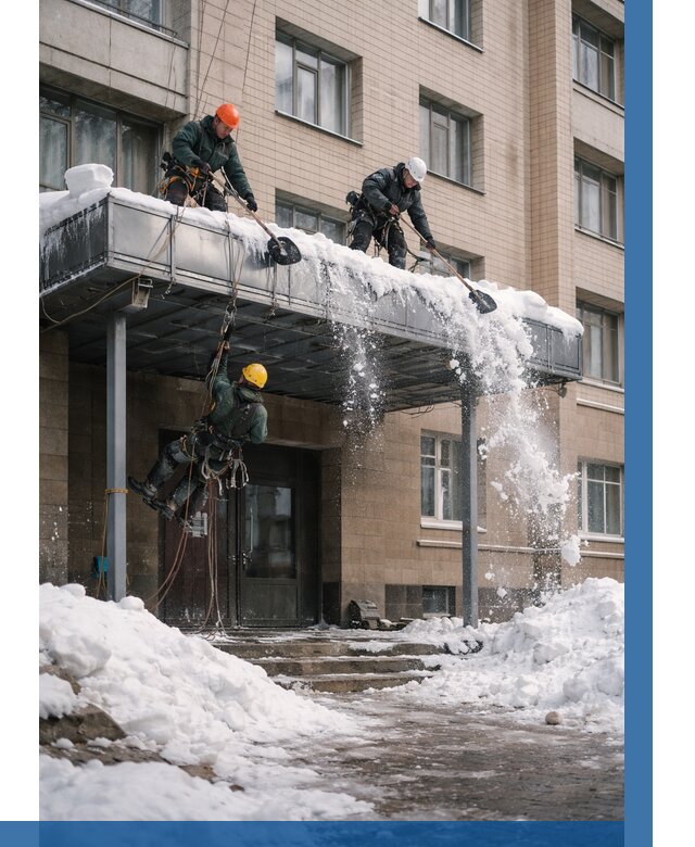 Очистка козырьков от снега в Верхней Пышме от 3591 р. | ВЫСОТНИК-Врх