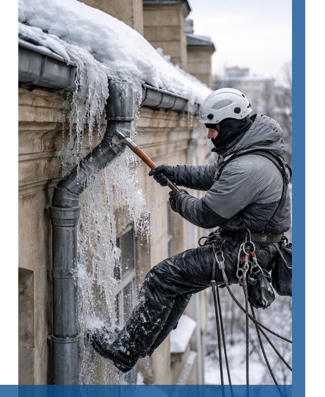 Очистка водостоков от льда в Верхней Пышме от 3591 р. | ВЫСОТНИК-Врх