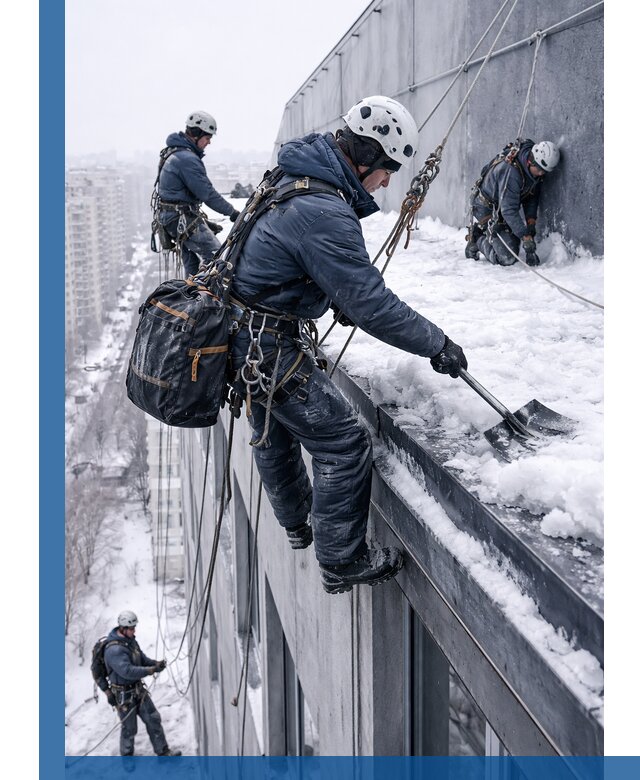 Абонентское обслуживание кровли зимой в Верхней Пышме регулярный уход