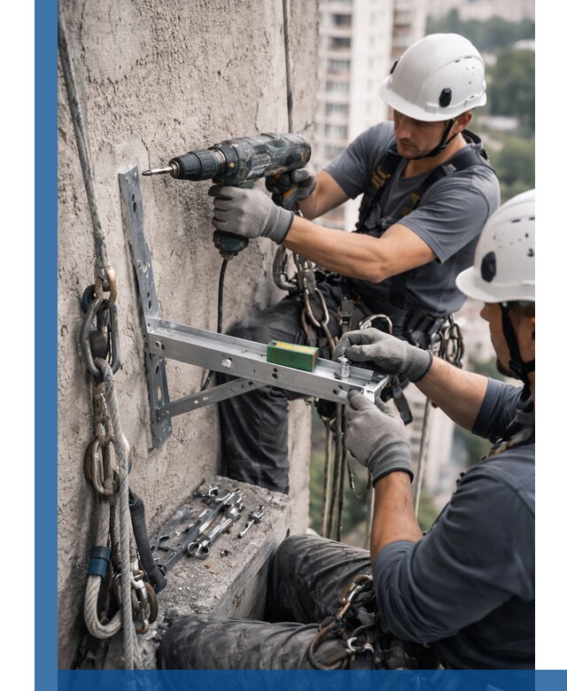 Установка кронштейнов кондиционера и крепежа в Верхней Пышме