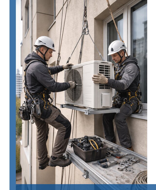 Перенос внешнего блока кондиционера в Верхней Пышме с монтажом и крепежом