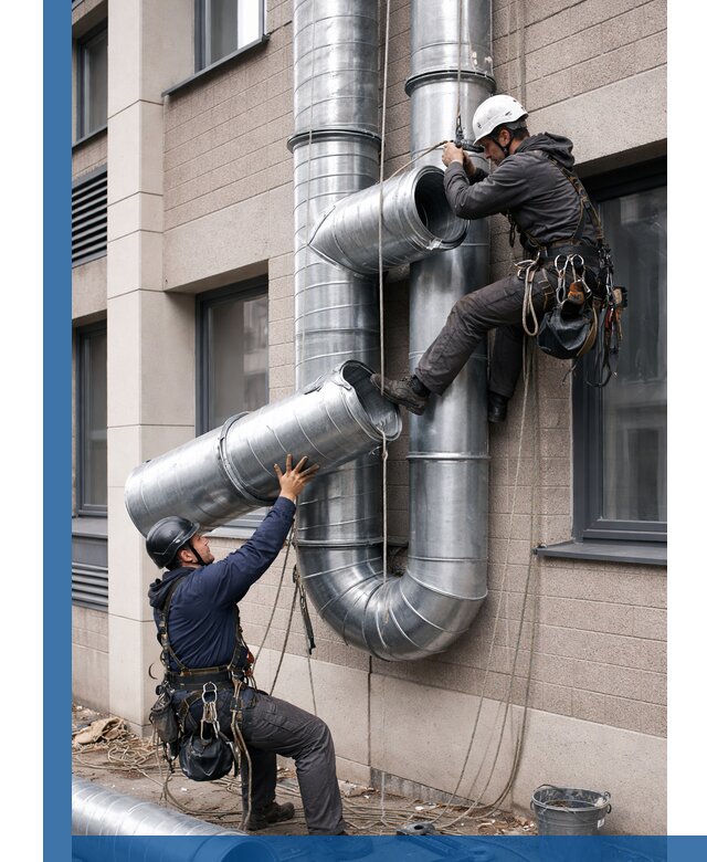 Монтаж фасадных воздуховодов в Верхней Пышме с герметизацией и крепежом