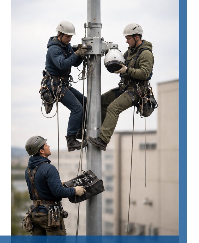 Установка видеокамер на мачте в Верхней Пышме от 8721 р. | ВЫСОТНИК-Врх