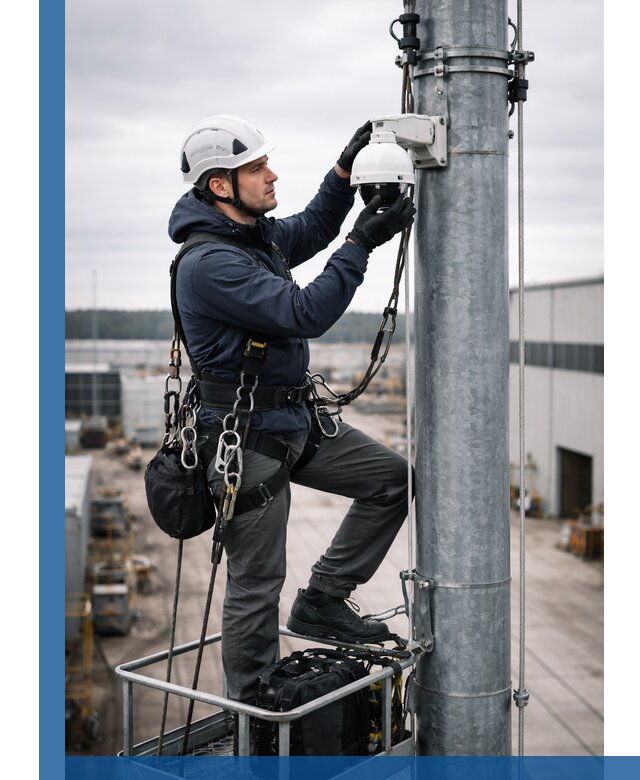 Профессиональная установка видеокамер на мачте в Верхней Пышме