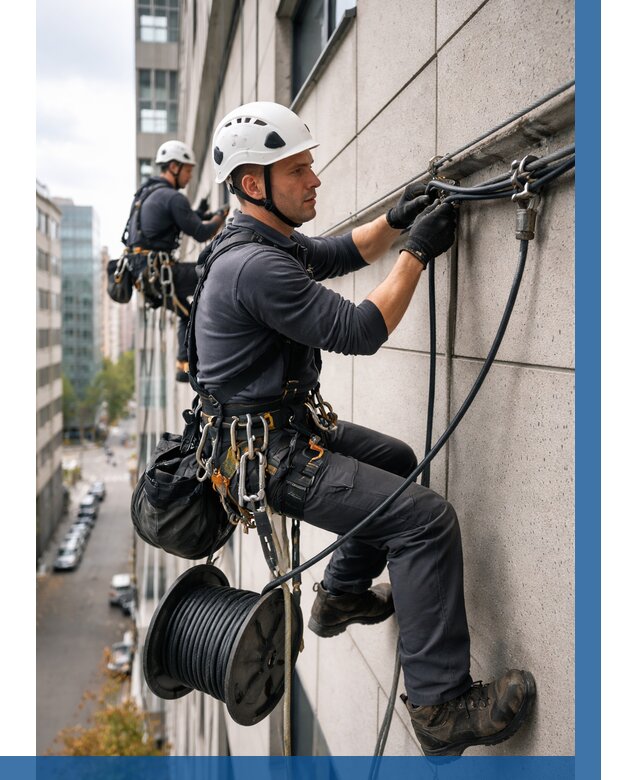 Прокладка кабеля по фасаду в Верхней Пышме от 359 р. | ВЫСОТНИК-Врх