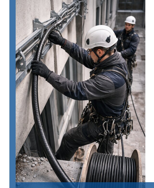 Протяжка кабеля питания на высоте в Верхней Пышме с гарантией безопасности и качества