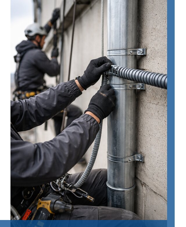 Монтаж гофры для кабеля в Верхней Пышме от 308 р. | ВЫСОТНИК-Врх