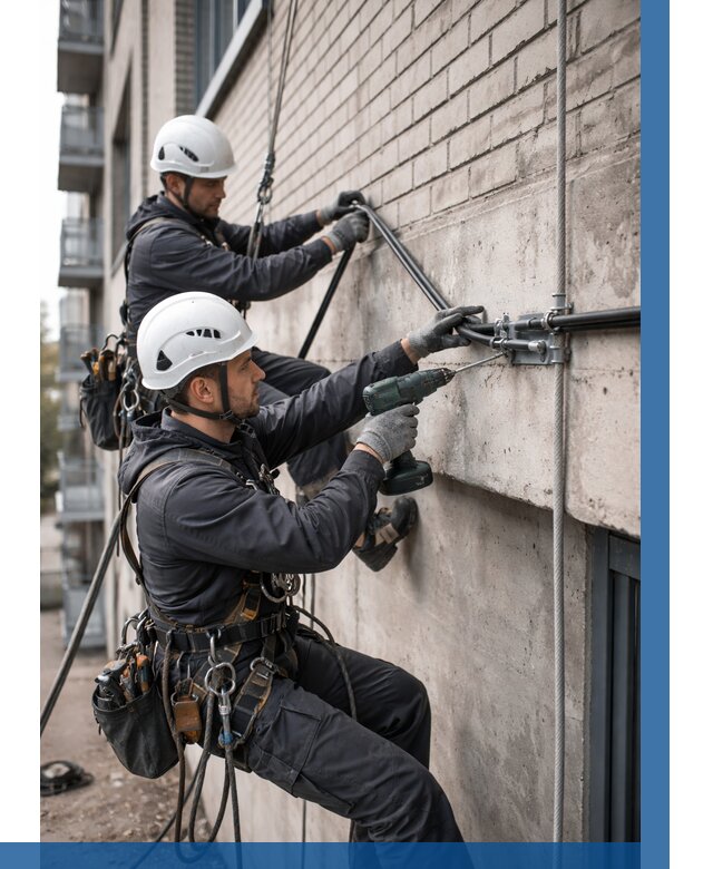 Крепление кабеля на фасаде в Верхней Пышме от 359 р. | ВЫСОТНИК-Врх