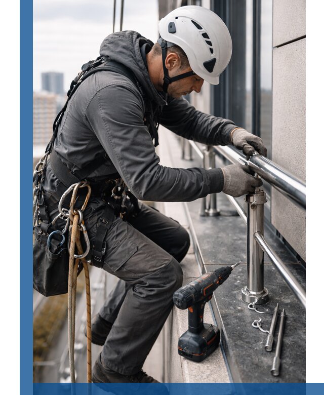 Монтаж ограждений на высоте в Верхней Пышме для зданий и конструкций