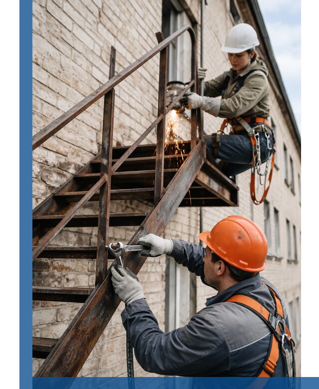 Ремонт и восстановление пожарных лестниц с выездом в Верхней Пышме