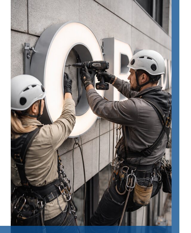 Монтаж световых букв в Верхней Пышме от 3078 р. под ключ ВЫСОТНИК-Врх