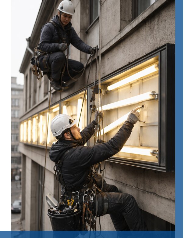Замена ламп в вывеске в Верхней Пышме под ключ от 3591 р. | ВЫСОТНИК-Врх