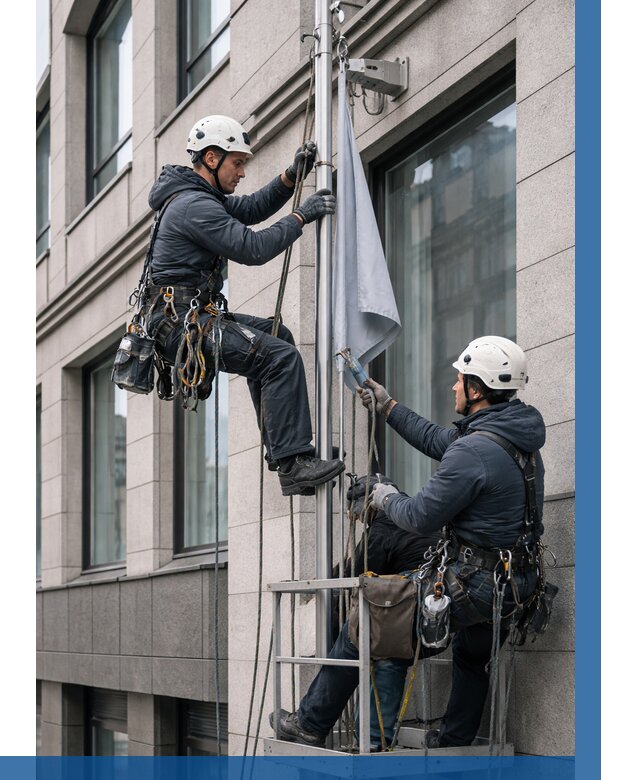 Установка флагов на фасаде в Верхней Пышме от 4617 р. | ВЫСОТНИК-Врх