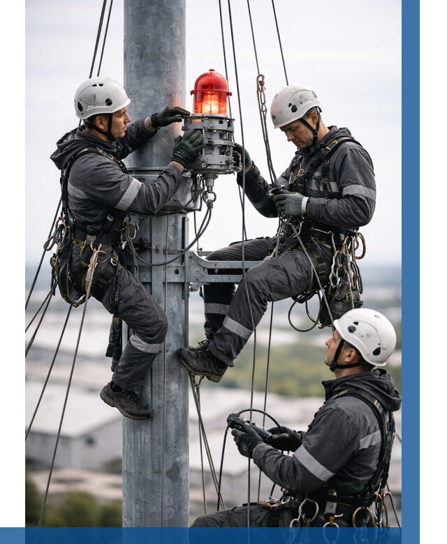 Монтаж заградительных огней в Верхней Пышме от 8721 р. | ВЫСОТНИК-Врх