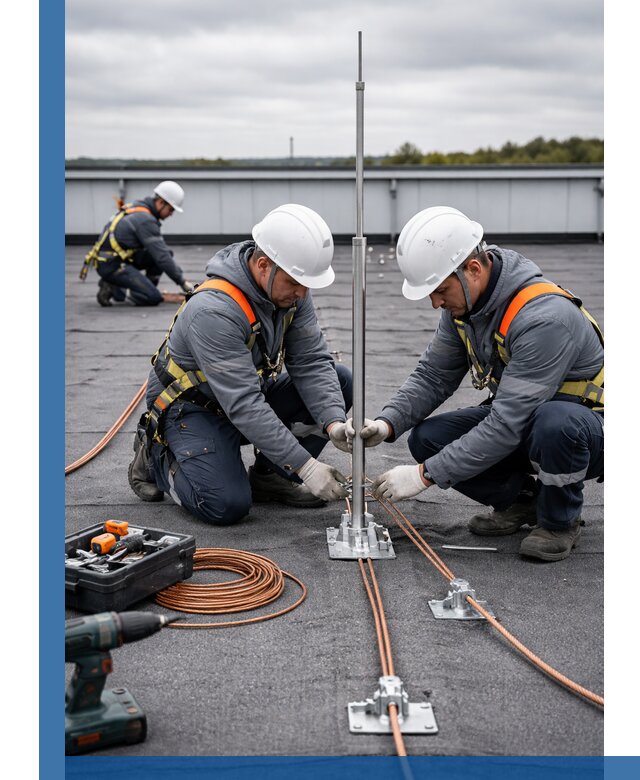 Монтаж молниезащиты на кровле в Верхней Пышме под ключ с гарантией