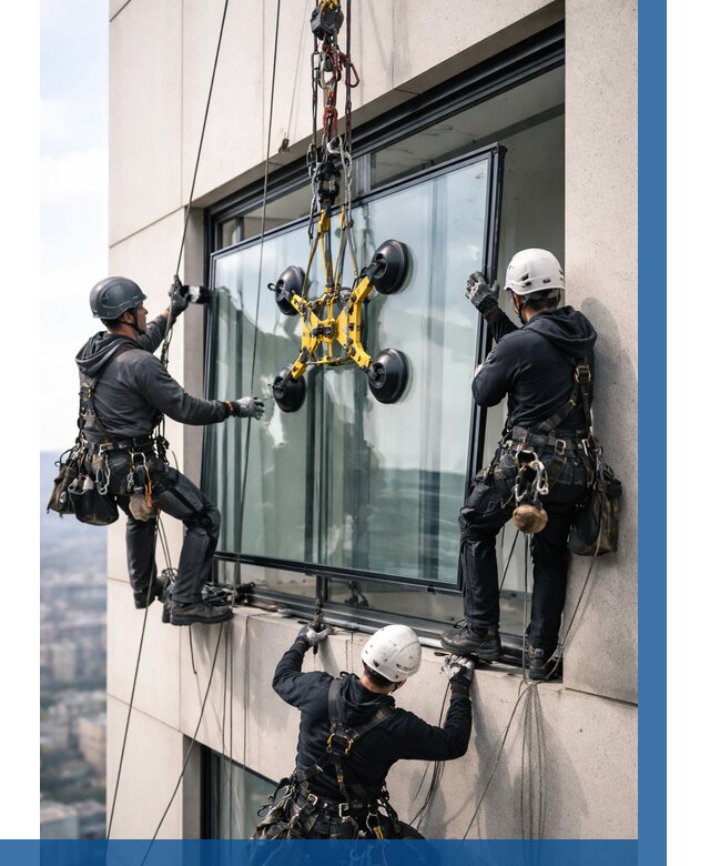 Монтаж стеклопакетов на высоте в Верхней Пышме от 3283 р. | ВЫСОТНИК-Врх