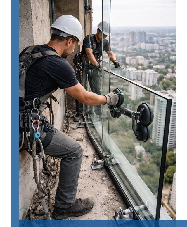 Монтаж стеклянных ограждений под ключ с гарантией в Верхней Пышме