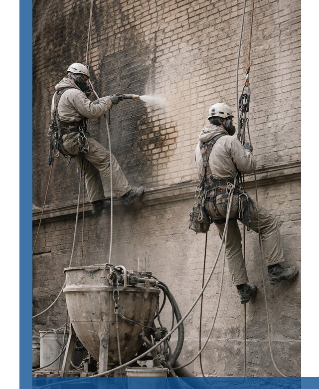 Пескоструйная очистка фасадов в Верхней Пышме профессионально