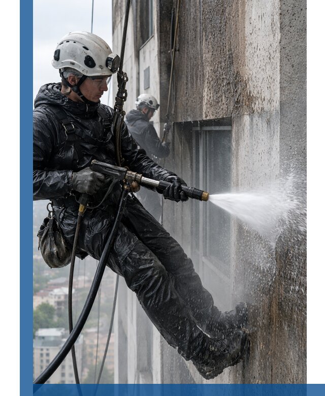 Гидроструйная очистка фасадов и конструкций в Верхней Пышме