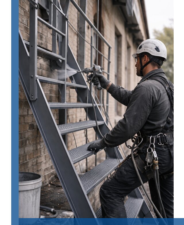 Покраска и антикоррозионная защита пожарных лестниц в Верхней Пышме