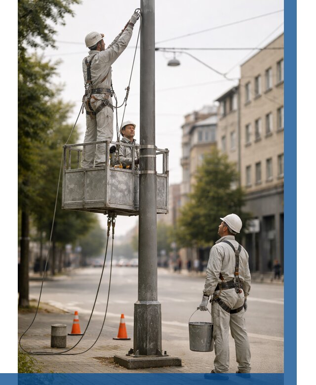 Покраска опор освещения в Верхней Пышме от 5130 р. | ВЫСОТНИК-Врх