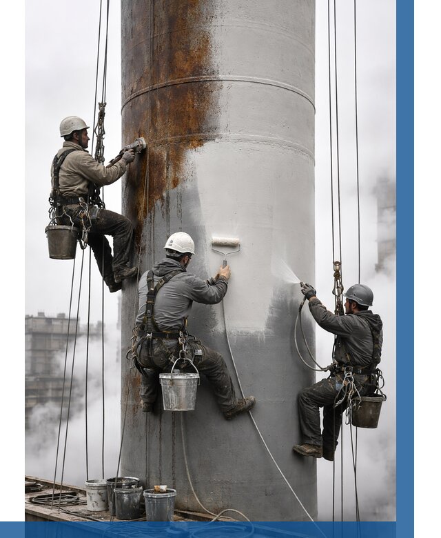 Покраска дымовых труб в Верхней Пышме от 8721 р. | ВЫСОТНИК-Врх